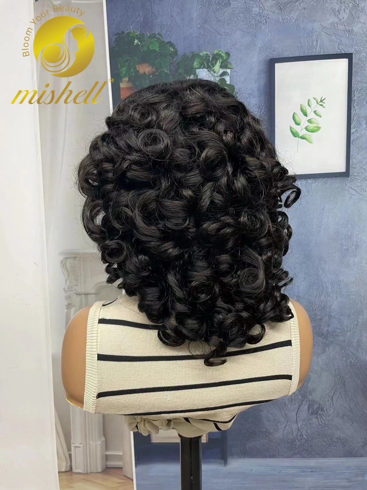 16inch 13x4 Full Lace Frontal Spring Bouncy Curly Human Hair Wigs 250% Density  Burgundy 99J Short Loose Wave Bob Wig PrePlucked