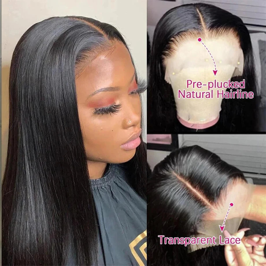 Straight Lace Front Wigs Human Hair 13x4 HD Lace Frontal Wigs Human Hair 100% Real Human Hair Wigs Preplucked Cheap Wigs