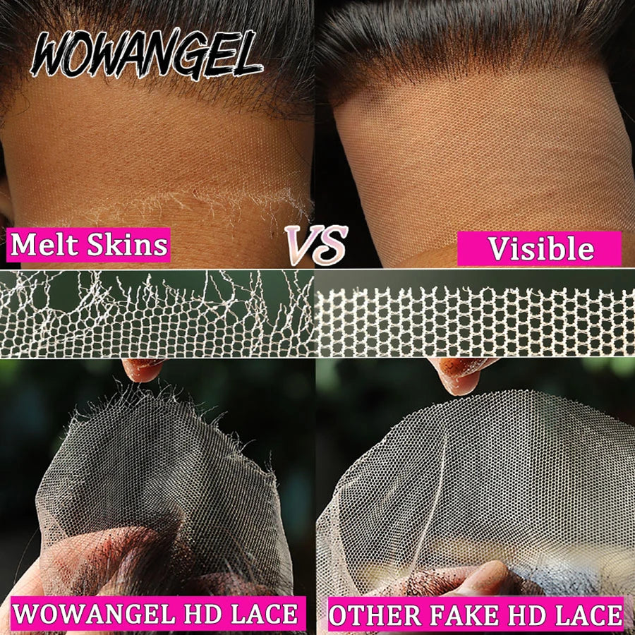 BEST SELLER WowAngel 34in HD Lace Straight Wigs 13x6 Lace Front Human Hair Wigs Natural Scalp Deep Parting Remy Brazilian Hair For Women