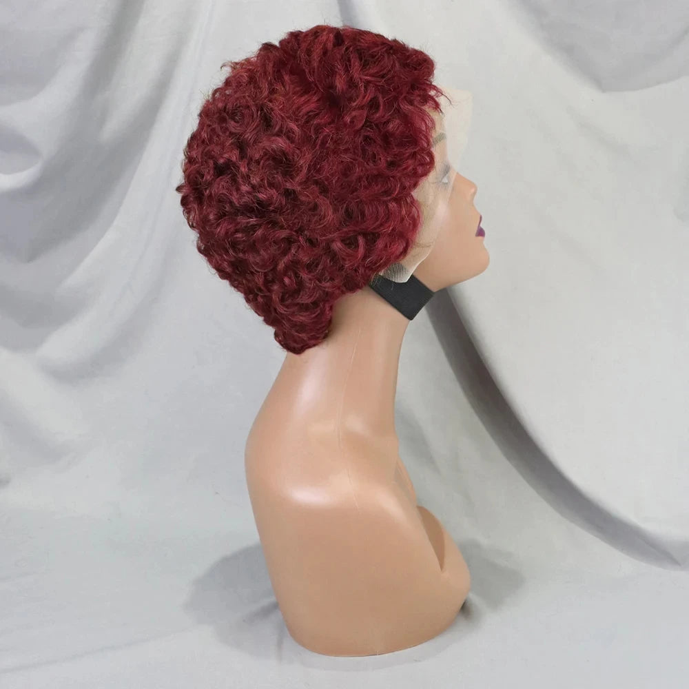 Grey 6inch 180% Density Transparent 13x4 Lace Frontal Bob Wigs Brazilian Remy Human Hair Pixie Cut Short Bob Wig for Black Women