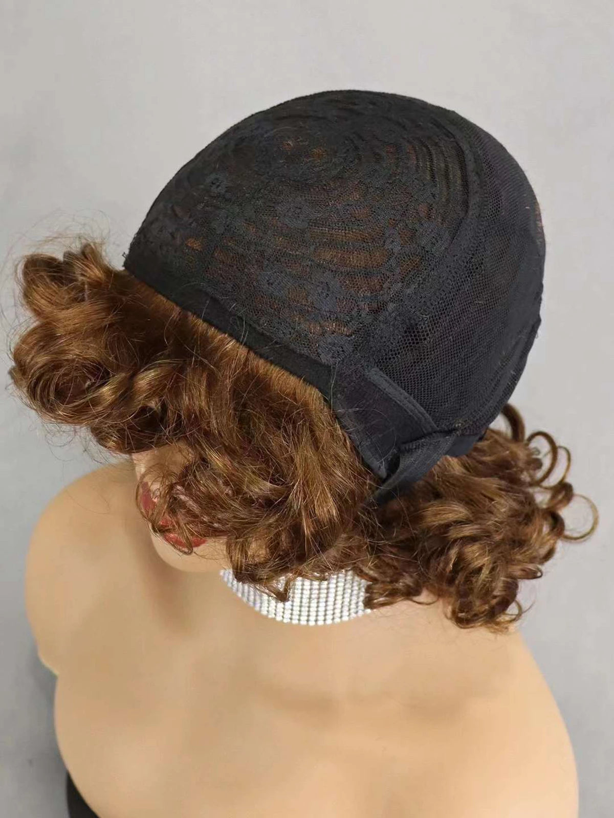 200% Density 99J# Burgundy Bouncy Curly Human Hair Wigs with Bangs Short Machine Made Loose Curly Bob Wigs PrePlucked for Women