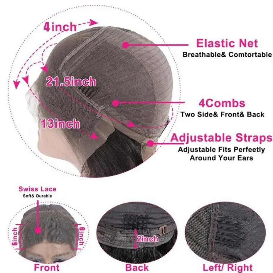 13x4 HD Transparent Deep Wave Lace Front Wig Brazilian Human Hair For Women 4x4 Lace Closure Wig Pre Plucked Lace Frontal Wigs