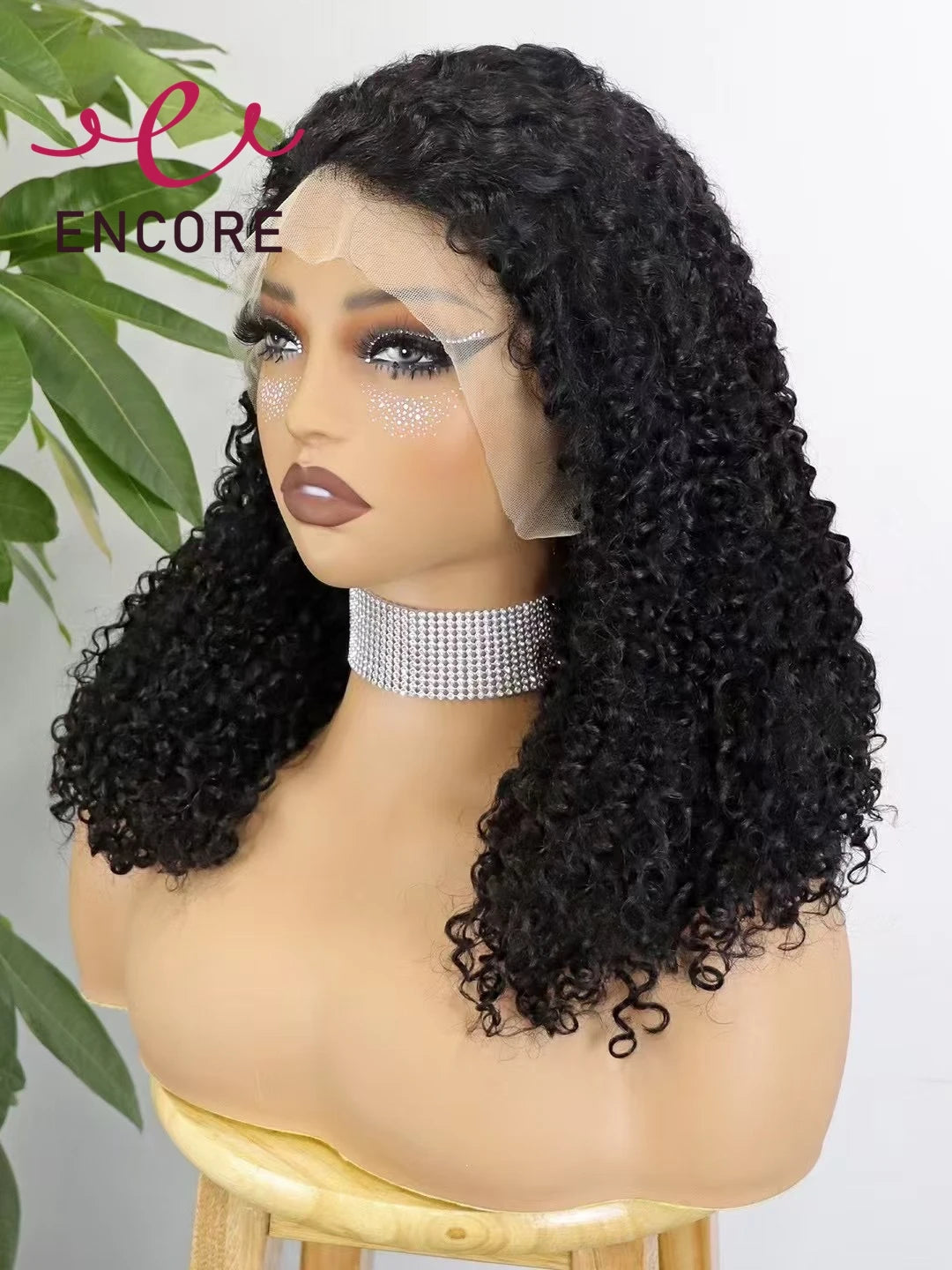350% Density Curly Human Hair Wigs 13x4 Lace Frontal Natural Bouncy Curly Hair Wig Human Hair Bob Wig for Women