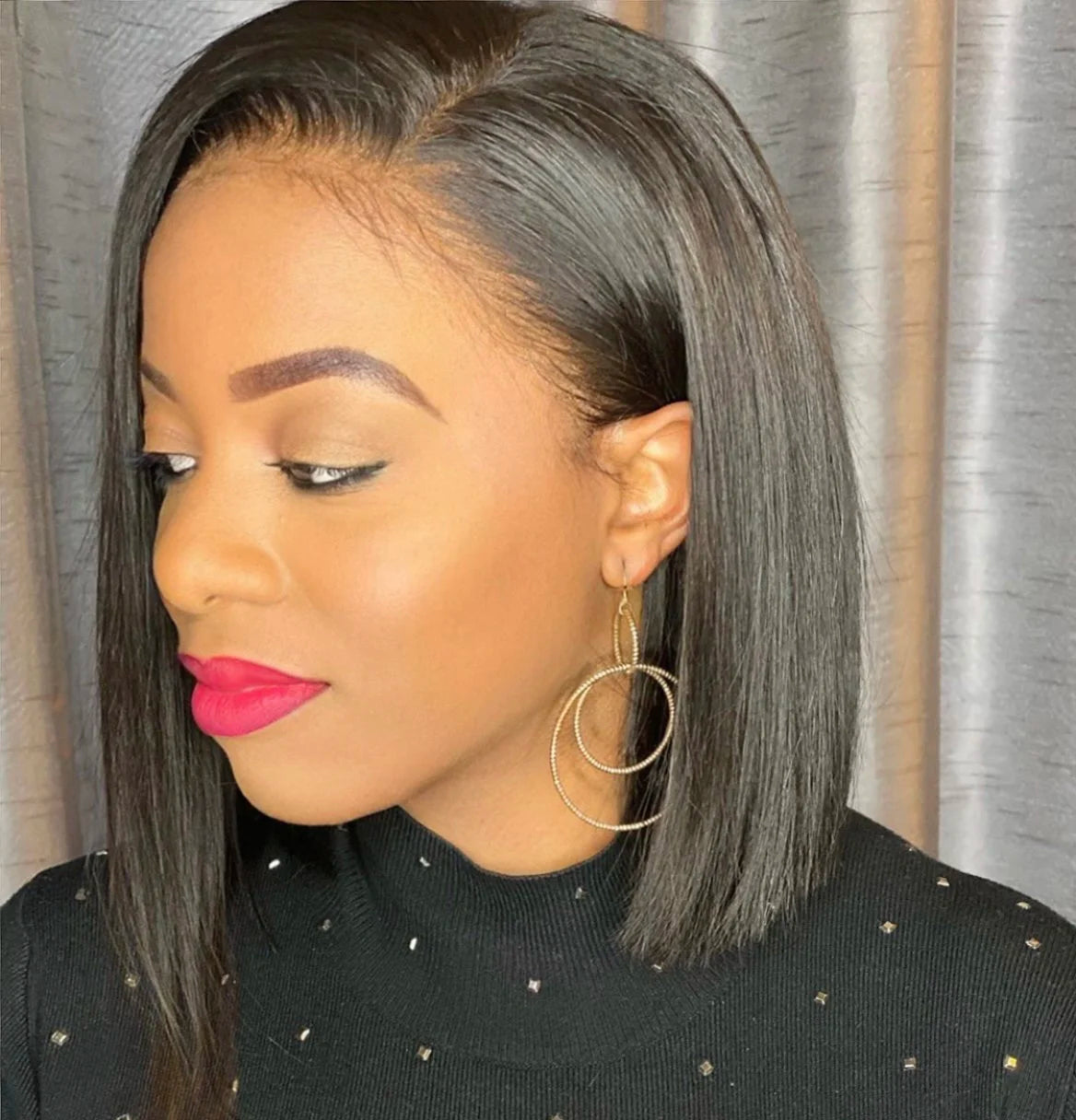 13x4 Real HD Lace Frontal Bob Human Hair Wigs 100%Human Hair Quality 200% Density Pre Plucked Hairline And Baby Hair Around