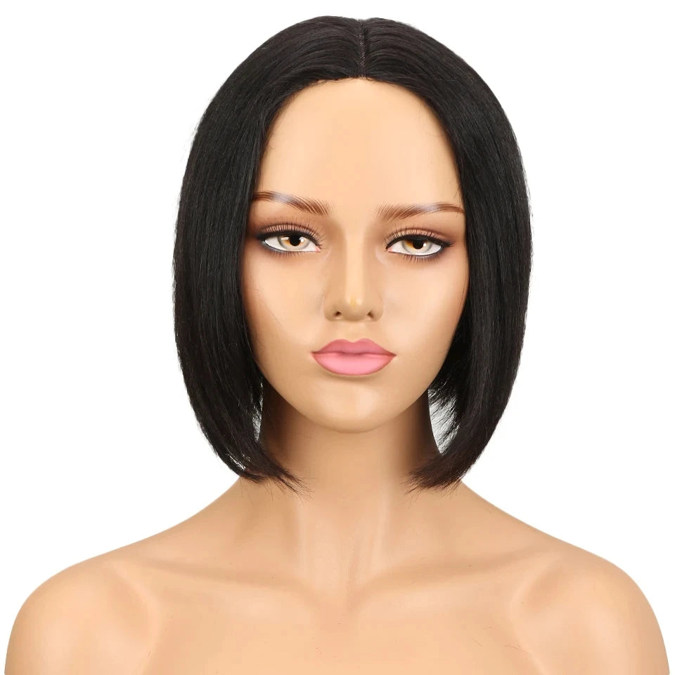 Ready To Go Short Straight Bob 100% Human Hair Lace Wig For Women Brazilian Remy Hair Pixie Middle Part Lace Easy Wear