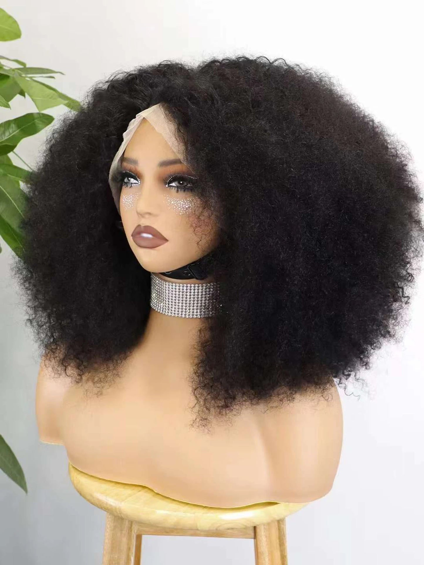 350% Density 4x4 Lace Closure Hair Wigs Remy Human Hair Bob Wigs 12-16 Inch Natural Kinky Afro Curly Hair Wigs for Black Women