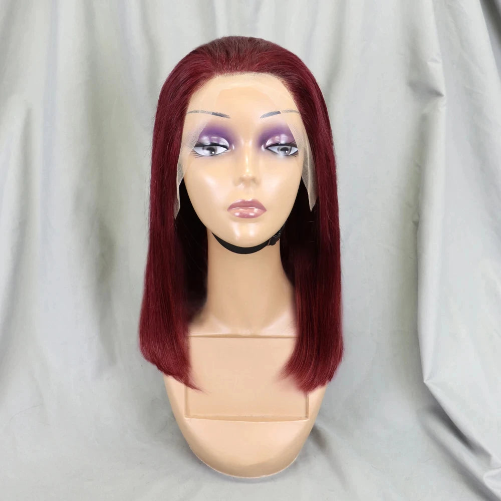 10-16 Inch 200% Density Straight Bob Wigs 30T4 Ombre Transparent 13x4 Lace Frontal Wigs Brazilian Remy Human Hair Wigs for Women