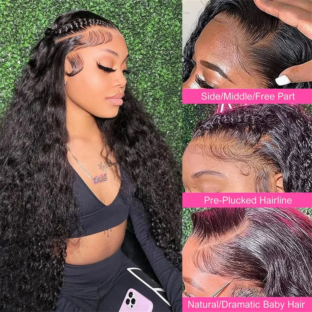 hd lace wig 13x6 human hair Curly Wig For Women choice Pre Plucked 40 Inch Loose Deep Wave Water wave Frontal Wigs