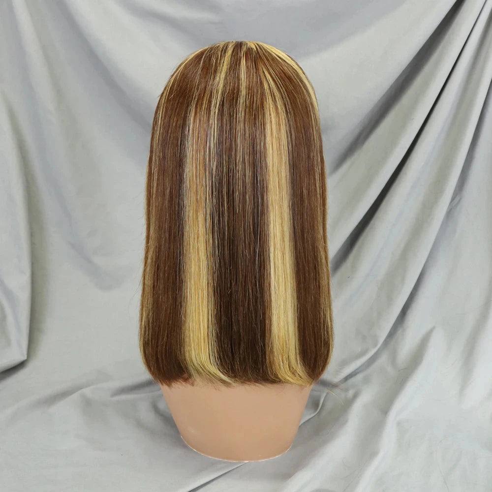 10-16 Inch 200% Density Straight Bob Wigs 30T4 Ombre Transparent 13x4 Lace Frontal Wigs Brazilian Remy Human Hair Wigs for Women