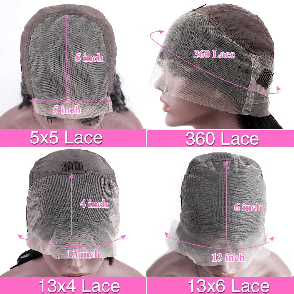 Ship from USA 200% Density 5x5 13x4 13x6 Lace Frontal Wig Straight HD Transparent Lace Brazilian Human Hair Wig 360 Lace Natural Color Wig