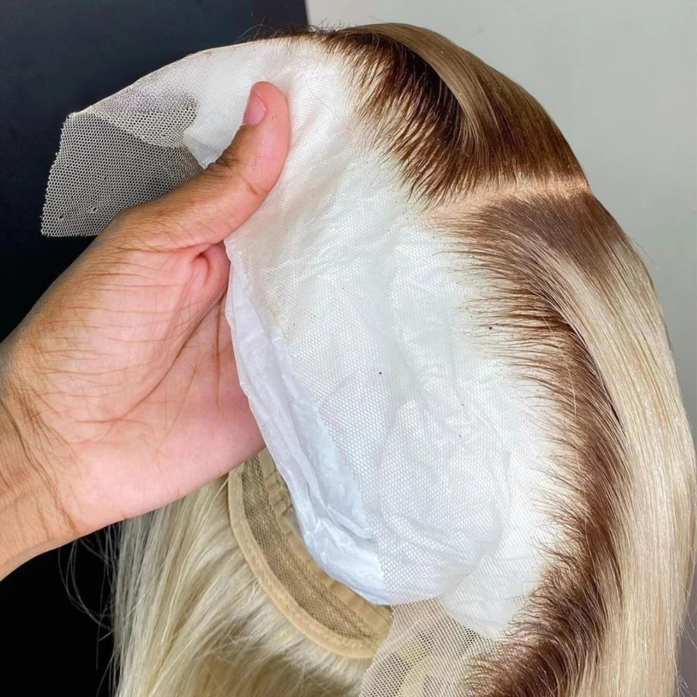 13x4 613 Blonde BOB Ombre Lace Fornt Wig Short Straight Bob Braizilian Human Hair Wigs Transparent Lace Frontal Wig Preplucked