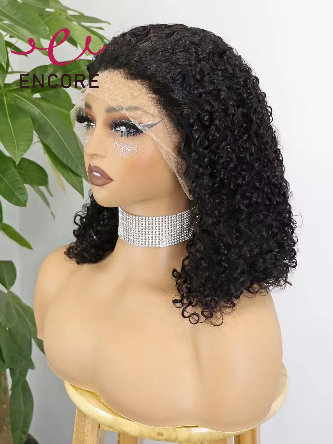 350% Density Curly Human Hair Wigs 13x4 Lace Frontal Natural Bouncy Curly Hair Wig Human Hair Bob Wig for Women