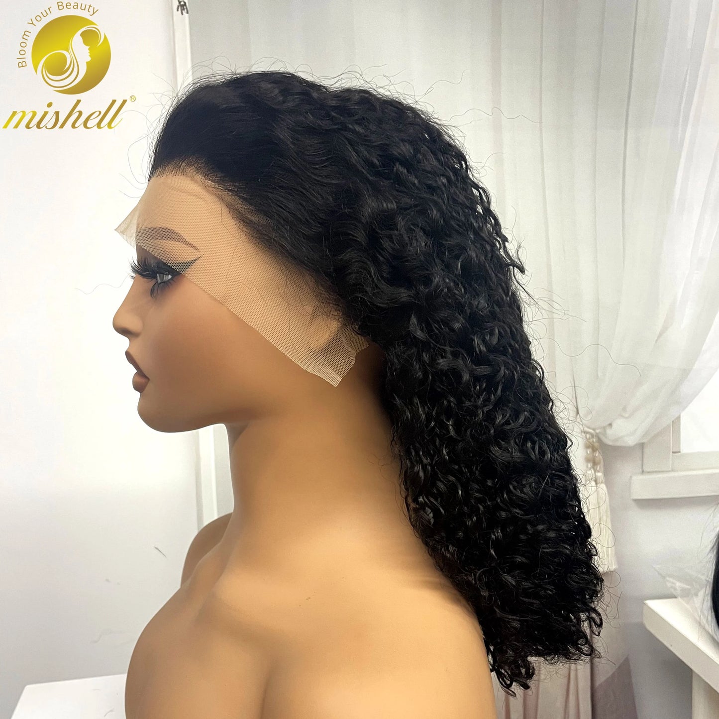 13x4 Lace Frontal Pixie Curly Human Hair Wigs 350% Density 12A Colored Raw Burmese Bouncy Curly Hair Wigs for Women