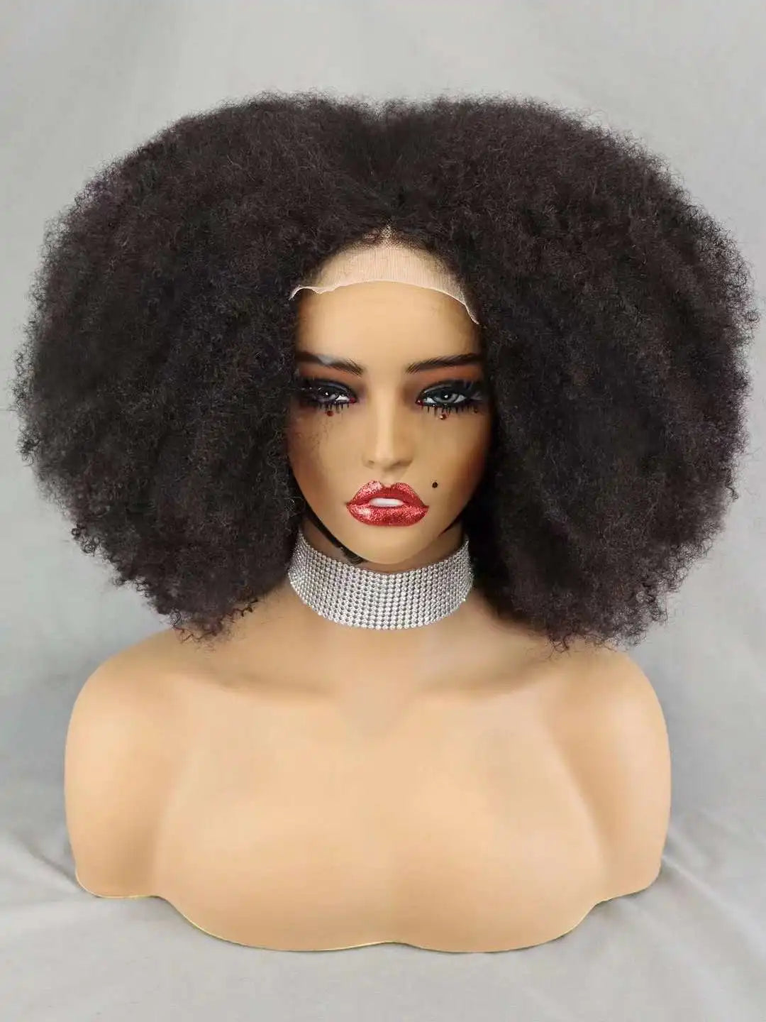 350% Density 4x4 Lace Closure Hair Wigs Remy Human Hair Bob Wigs 12-16 Inch Natural Kinky Afro Curly Hair Wigs for Black Women