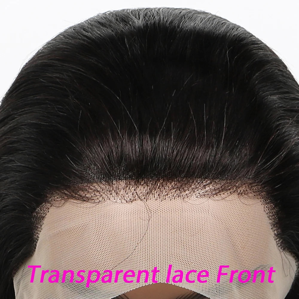 13x4 Transparent Lace Front Wigs Human Hair Straight Hair Short Pixie Cut Human Hair Wigs For Women Pre Plucked Black Color