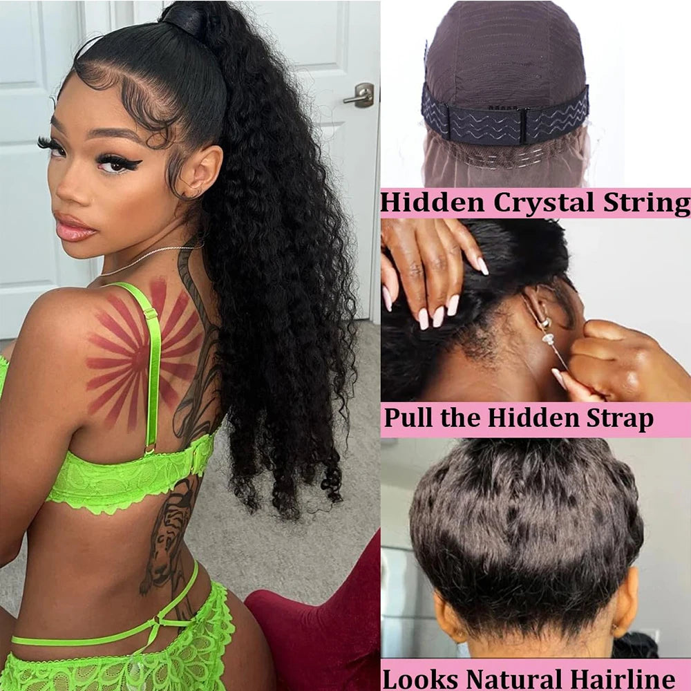 Invisi Strap HD 360 Full Lace Wig Human Hair 250 Density Precut 360 Lace Frontal Wig Drawstring Snug Fit Glueless Wig Preplucked