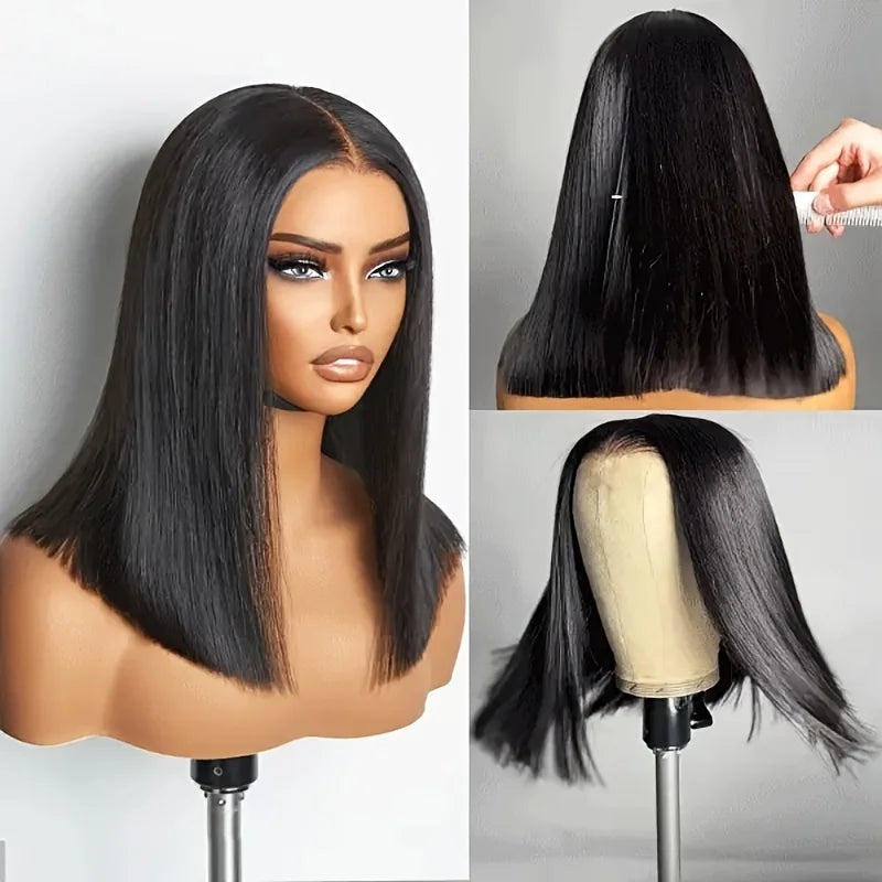 Straight Bob Wigs Human Hair 13x4 HD Lace Frontal Short Bob Wig For Women Pre Plucked 200 Density Natural Short Bob 4x4 Lace Wig