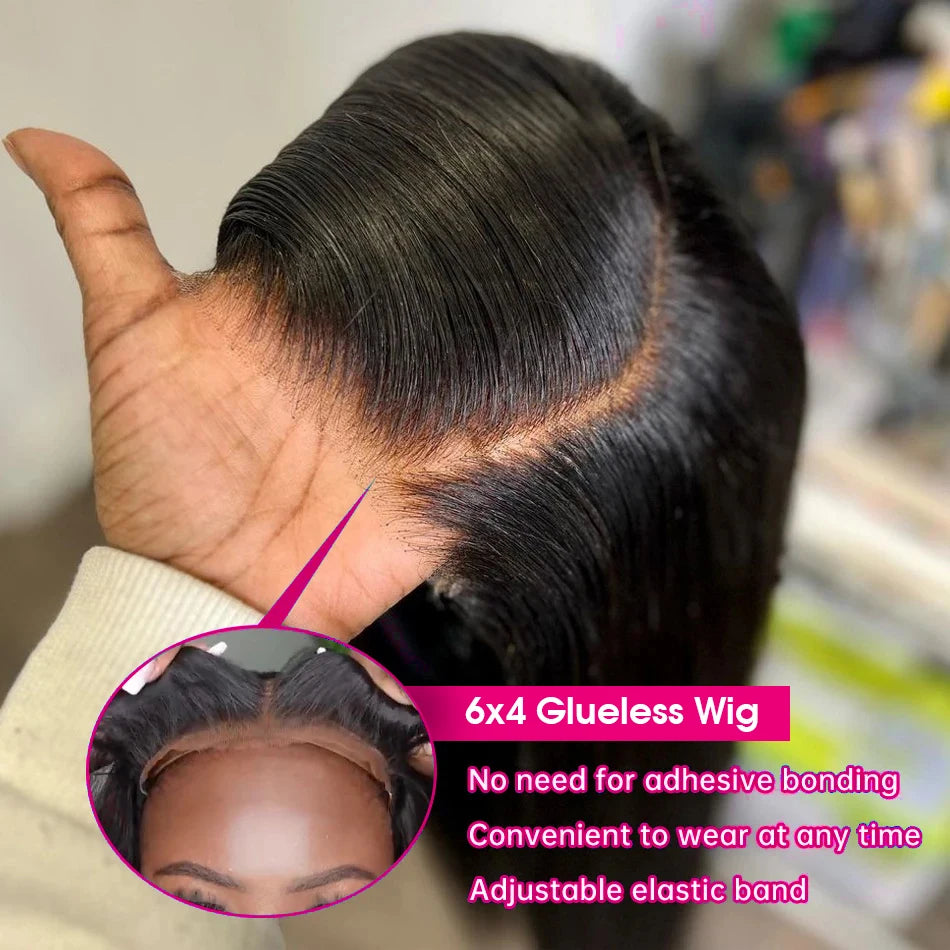 40 Inch Wear Go Glueless Wig 13x6 HD Transparent Bone Straight Lace Front Wigs Ready To Go 4x4 6x4 HD Glueless Wigs Pre plucked