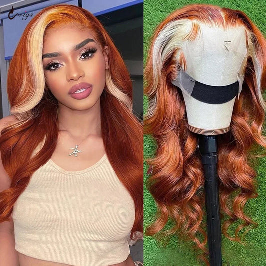 Genger 13x4 Colored Human Hair Wigs Orange Ginger Lace Front Wig 613 Blonde Body Wave Lace Front Wig Transparent Lace Frontal Wig