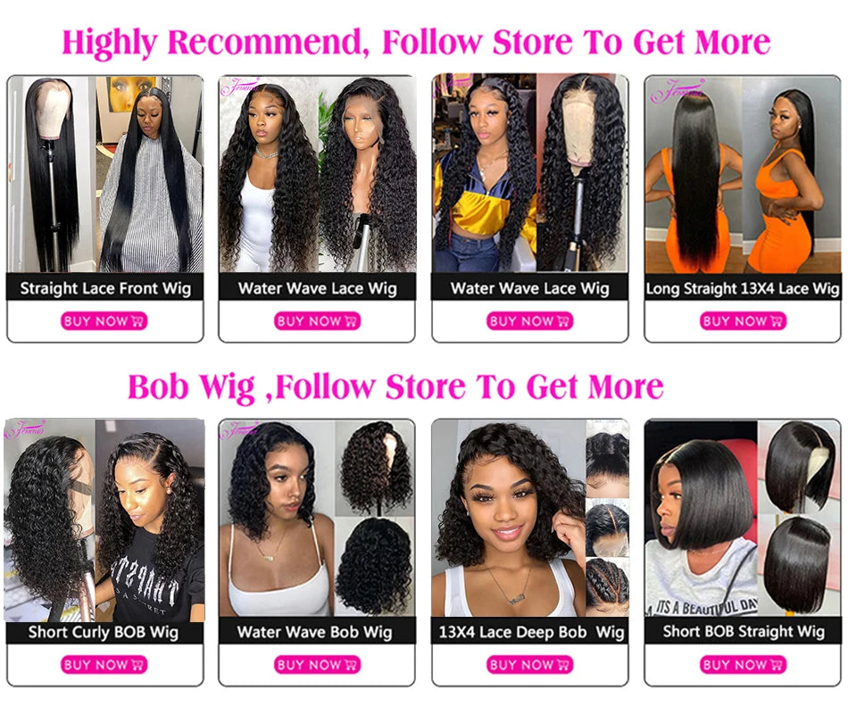 Short 8 to 16 Inch Water Wave Bob Human Hair Wig Pre Plucked 13X4 Lace Brazilian Curly Human Hair Bob Wigs For Women and Girls