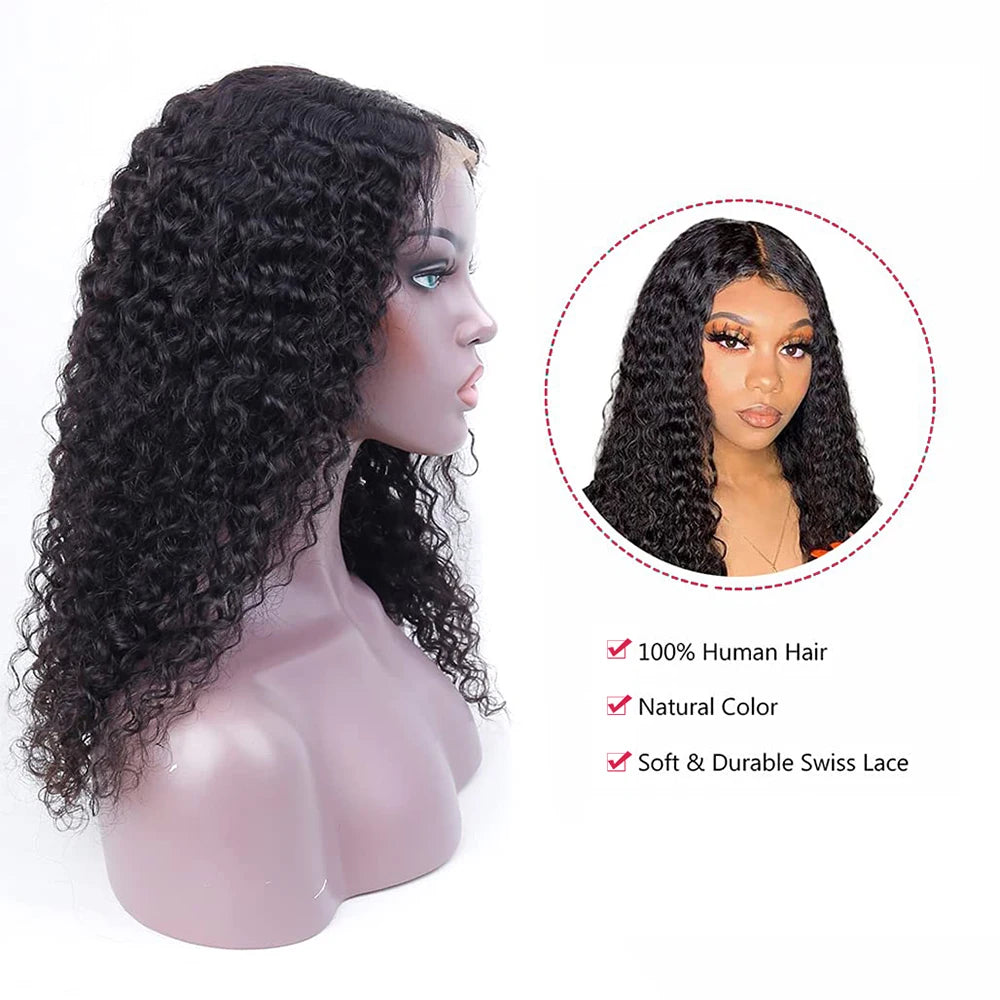 Water Wave Wig Brazilian Hair Wigs For Women T Part Lace Wig Human Hair Pre Plucked 4x1 Lace Closure Wig 100% Remy Hair Queen