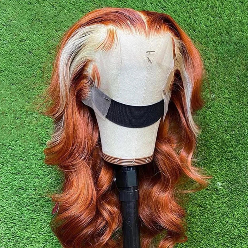 Genger 13x4 Colored Human Hair Wigs Orange Ginger Lace Front Wig 613 Blonde Body Wave Lace Front Wig Transparent Lace Frontal Wig