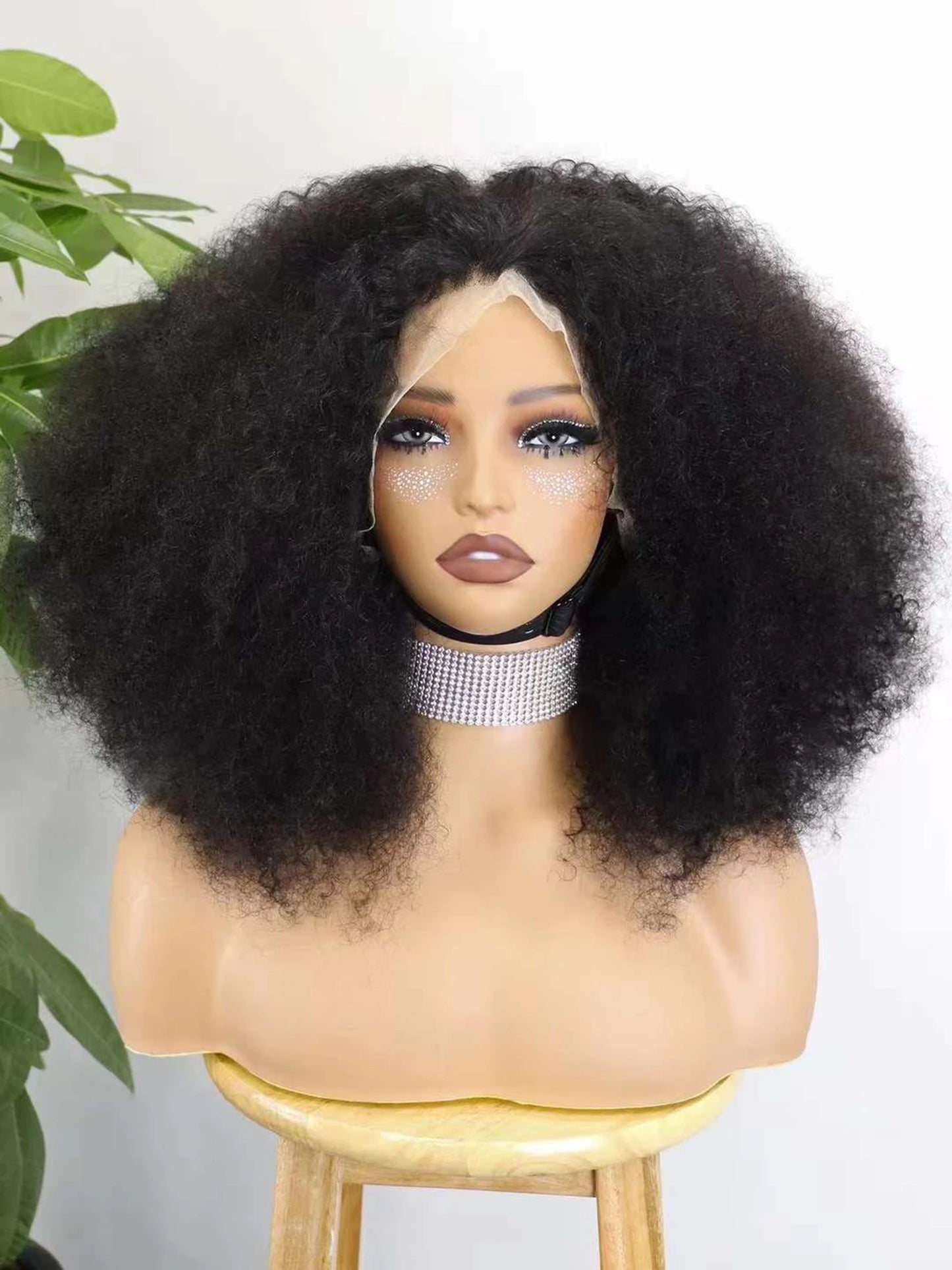 350% Density 4x4 Lace Closure Hair Wigs Remy Human Hair Bob Wigs 12-16 Inch Natural Kinky Afro Curly Hair Wigs for Black Women