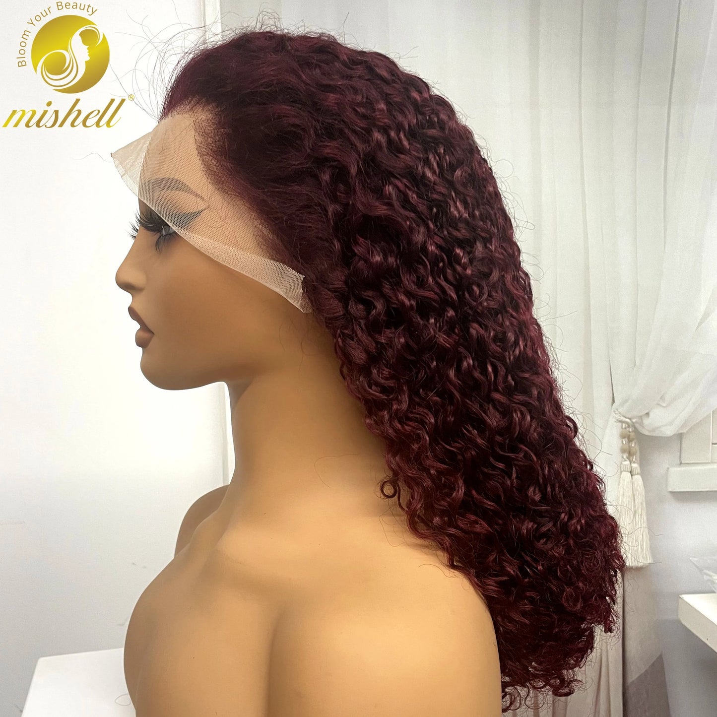 13x4 Lace Frontal Pixie Curly Human Hair Wigs 350% Density 12A Colored Raw Burmese Bouncy Curly Hair Wigs for Women