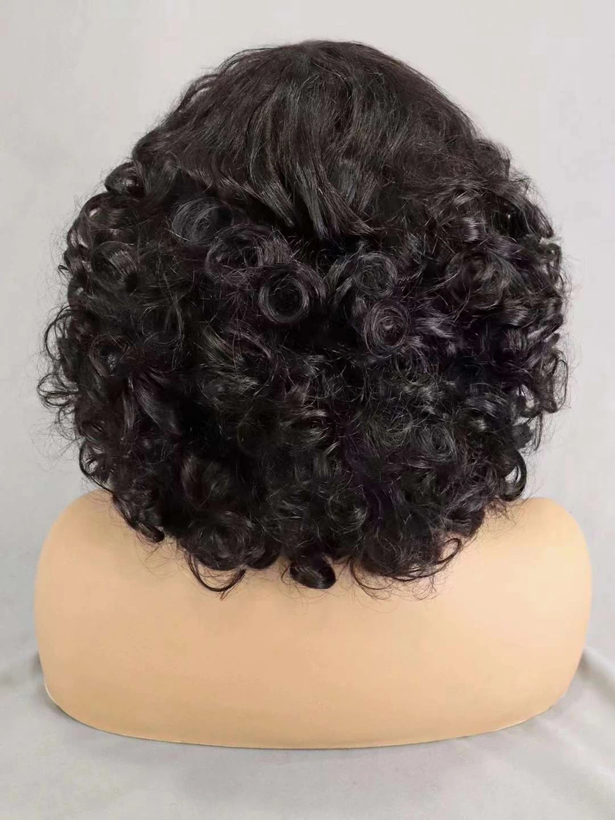 200% Density Brazilian Remy Human Hair Wigs Natural Loose Wave Machine Made Short Bob Wigs Curly Wigs With Bangs For Black Women