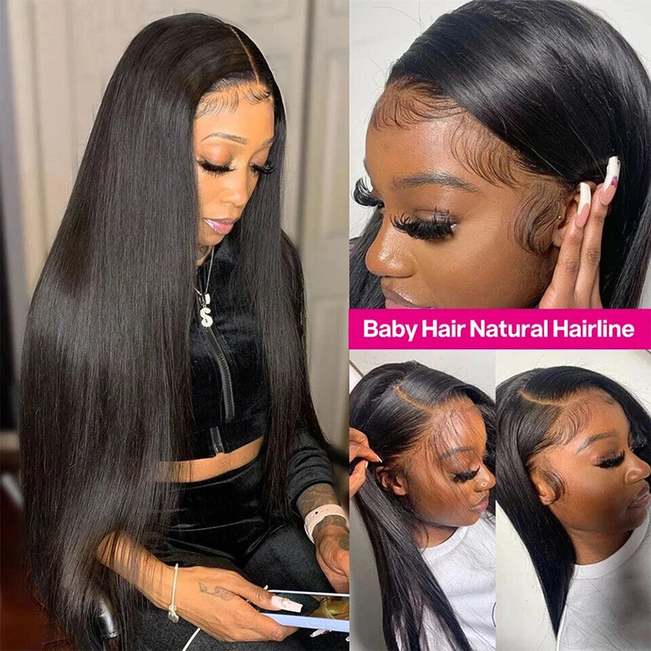 Straight Lace Front Wigs Human Hair 13x4 HD Lace Frontal Wigs Human Hair 100% Real Human Hair Wigs Preplucked Cheap Wigs