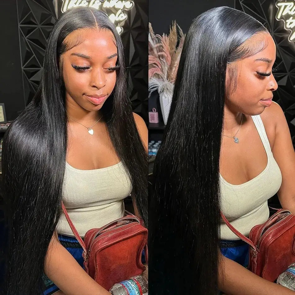 SHIPS FROM FRANCE High Density Bone Straight Human Hair Hd Lace Frontal Wigs 30 Inch 13x6 100% Brazilian Choice For Women Cheap On Sale Clearance