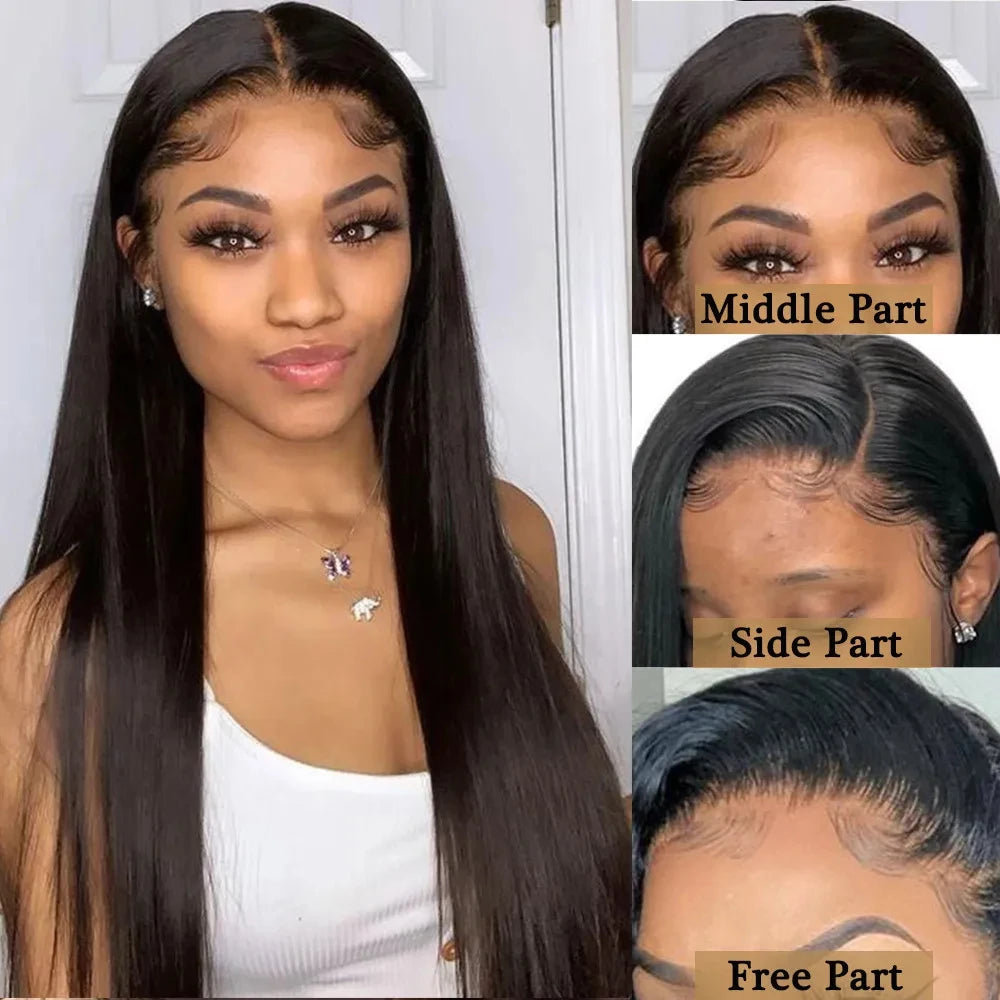 38 Inch 13x4 Bone Straight Lace Front Wig Human Hair Wigs 250Densit HD Transparent Lace 13x6 Brazilian Human Hair Wigs For Women