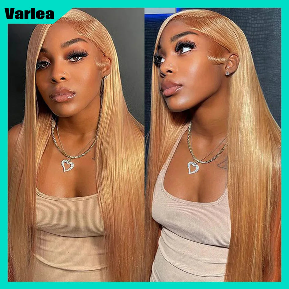 Varlea 34 Inch Honey Blonde Wig Human Hair Straight Hd Lace Frontal Wig 13x6 13x4 Lace Frontal Blonde Wig For Women Brazilian