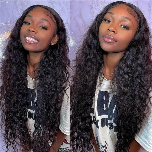 13x4 HD Transparent Deep Wave Lace Front Wig Brazilian Human Hair For Women 4x4 Lace Closure Wig Pre Plucked Lace Frontal Wigs