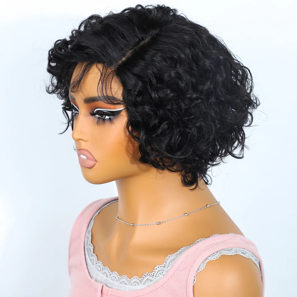 Sleek Bodywave Human Hair Wigs For Women Short Pixie Cut Lace Wigs 100% Real Brazilian Body Wave Lace Wigs With Baby Hair