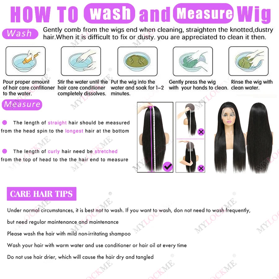 13x4 13x6 Lace Frontal Wig Bone Straight Transparent Lace Front Wigs Brazilian Human Hair 4x4 Lace Closure Wig 180% Density