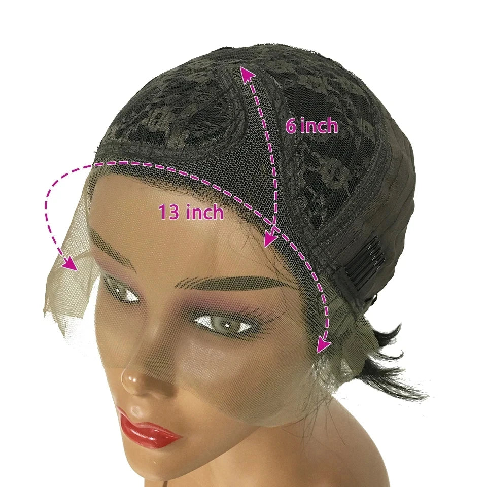 13x4 Transparent Lace Front Wigs Human Hair Straight Hair Short Pixie Cut Human Hair Wigs For Women Pre Plucked Black Color