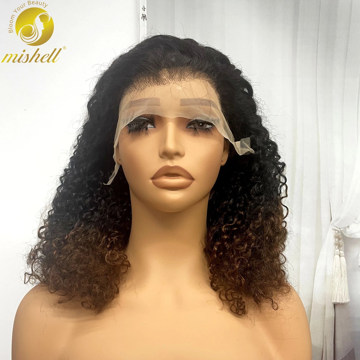 13x4 Lace Frontal Pixie Curly Human Hair Wigs 350% Density 12A Colored Raw Burmese Bouncy Curly Hair Wigs for Women