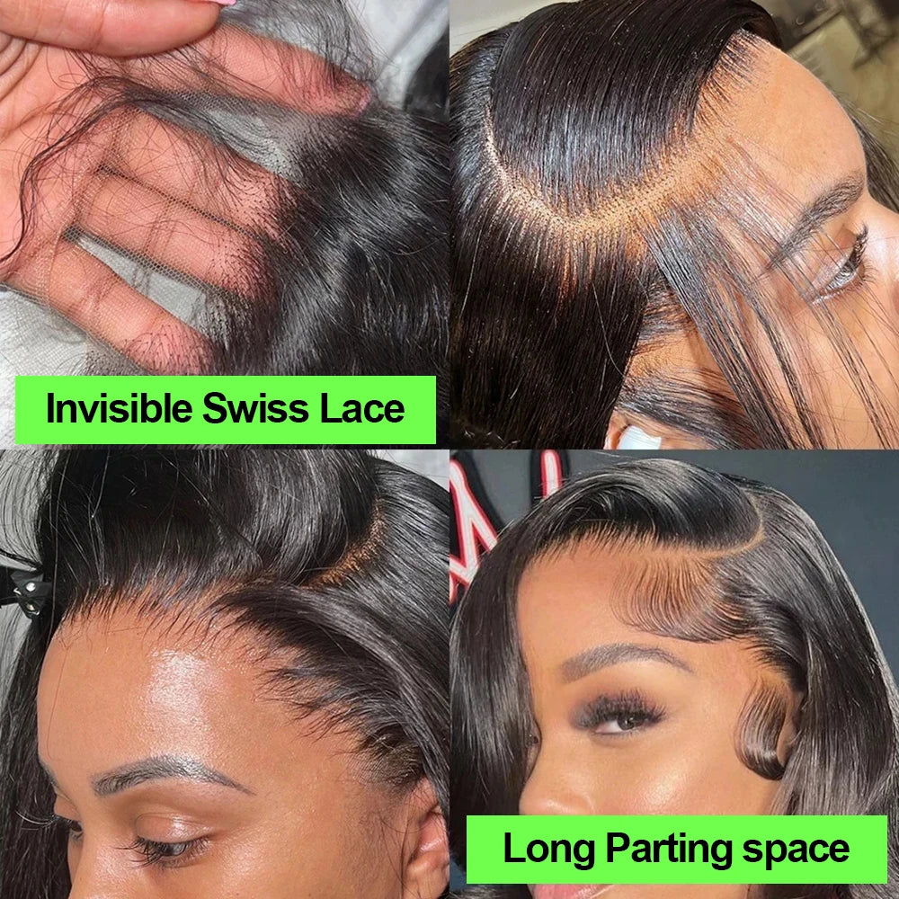 Bone Straight Short Bob Wigs 13x4 13x6 Lace Frontal Human Hair Wigs HD Transparent Lace Glueless Wig Ready to Wear For Women