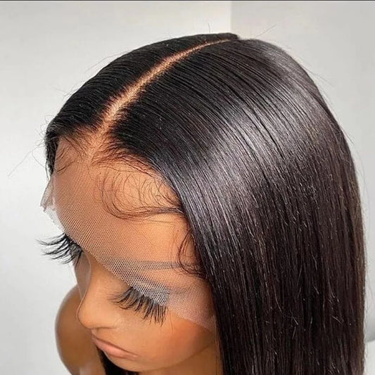 Straight Human Hair Lace Frontal Wig For Women Pre Plucked Brazilian Hair 13x4 HD Transparent Lace Frontal Wig With Baby Hair