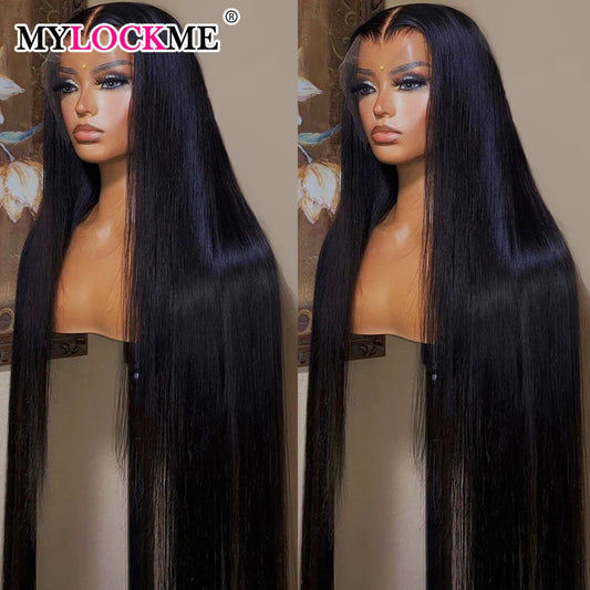 13x4 13x6 Lace Frontal Wig Bone Straight Transparent Lace Front Wigs Brazilian Human Hair 4x4 Lace Closure Wig 180% Density