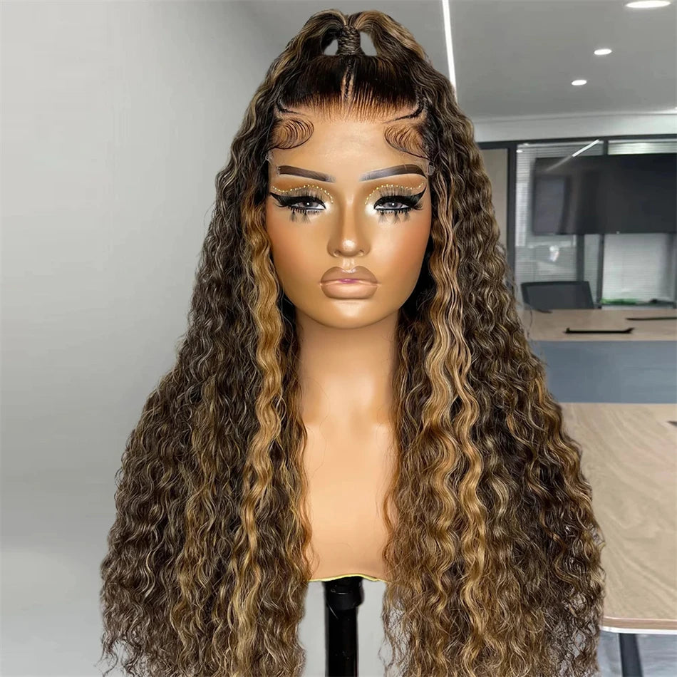 Highlight Human Hair Curly Wigs 30 Inch Hd Lace Front Wig Human Hair P4/27 13x4 13x6 Hd Lace Frontal Deep Wave Wigs for Women