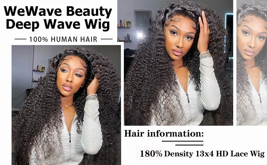 Ship from France Black 13x6 Hd Transparent 30 Inch Deep Curly Water Wave Human Hair Lace Frontal Wigs Brazilian Natural For Women Choice 13x4 Wig