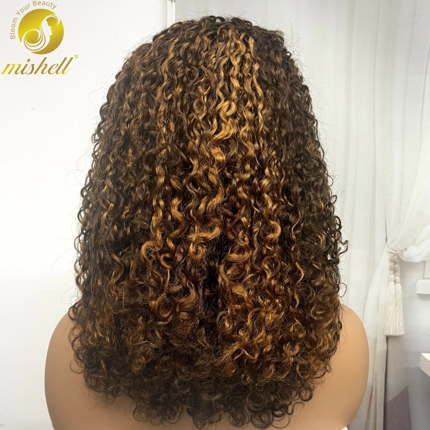 13x4 Lace Frontal Pixie Curly Human Hair Wigs 350% Density 12A Colored Raw Burmese Bouncy Curly Hair Wigs for Women