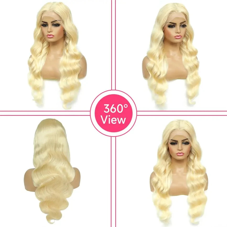 Blonde 613 30 Inch 200 Density Body Wave 13x6 Lace Frontal Wig 100% Brazilian Lace Front Human Hair Free Wigs on Clearance Sale