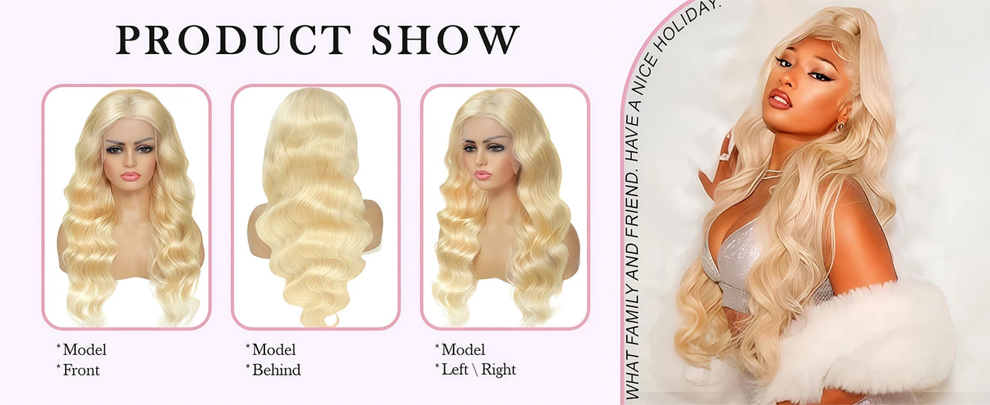 38 Inch 613 Blonde Lace Front Wig Human Hair Body Wave 13X6 Hd Lace Frontal Wig Lace Front Human Hair Wig Hd Lace Wig For Women