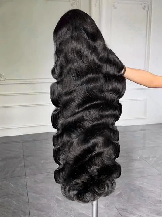 30 40 Inch Body Wave Lace Front Wig Human Hair 13x6 Hd Transparent Frontal Glueless Pre Plucked Black For Women Water Wave