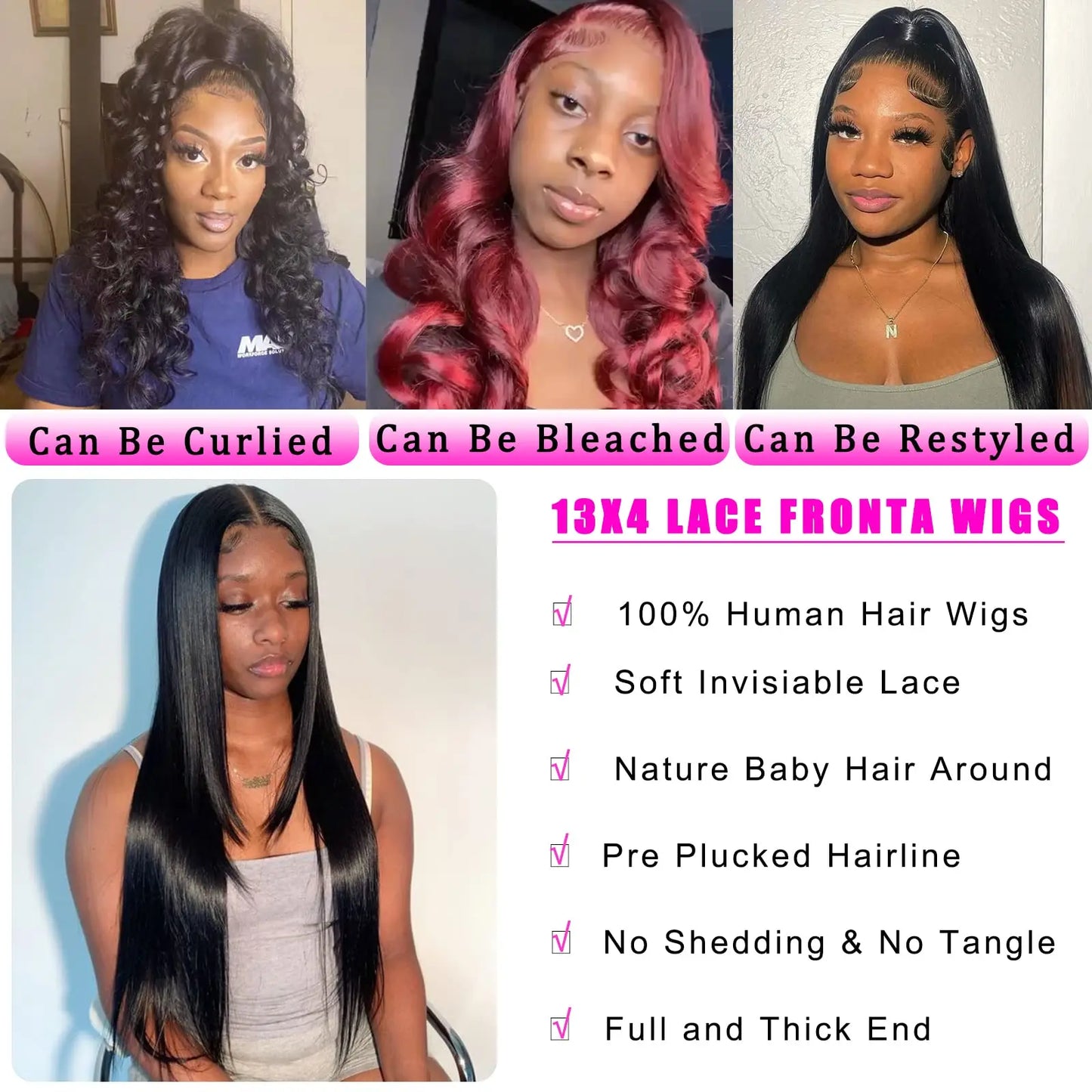 300 Density Lace Frontal Wig Brazilian Straight Human Hair Wig 13X4 Lace Front Wig 13X6 Lace Closure Wig Human Hair Wig