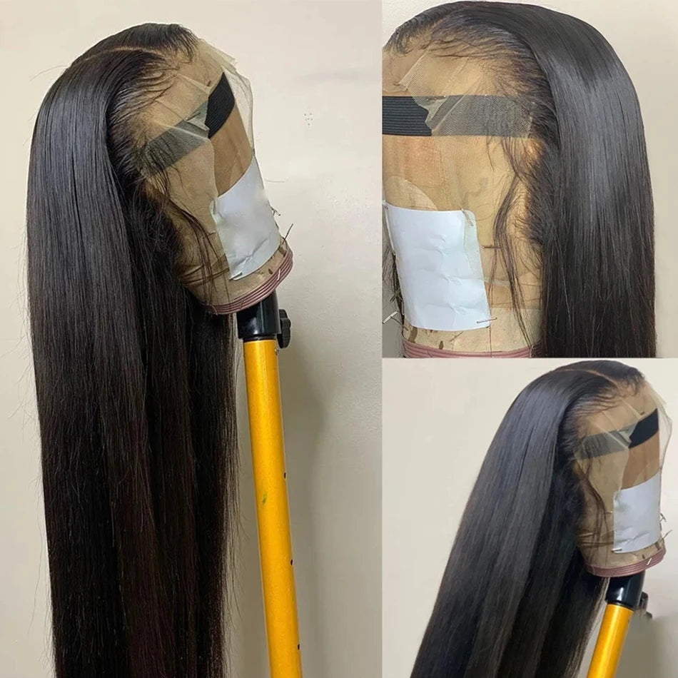 Real HD Lace Frontal Wigs Straight Human Hair Wigs 28 30 Inch Bye Bye Knots Skin Melted Pre Plucked Brazilian Hair For Women