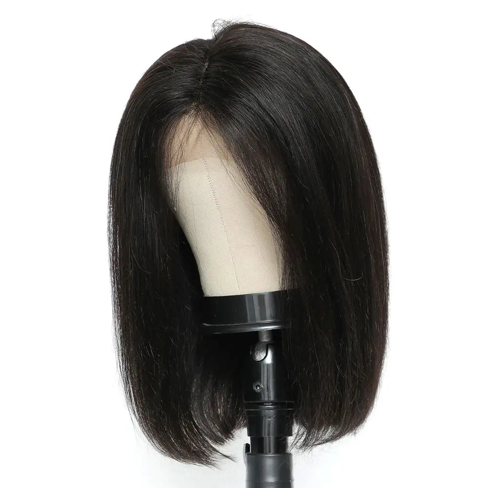 4X4 Straight Short Bob Wig Closure Brazilian Remy Human Hair 180% 13X4 Lace Front Wig Pre plucked 8 10 12 14 16 inch For Women